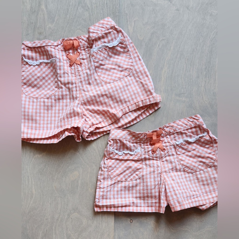 2005 Vintage Gymboree Freshly Picked Pink Gingham Shorts Set